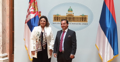 5. septembar 2019. Potpredsednik Narodne skupštine prof. dr Vladimir Marinković sa ministarkom spoljnih poslova Republike Gvatemale Sandrom Hovel Polanko